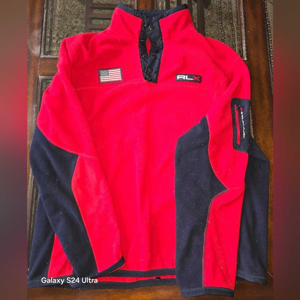 Xxl Polo Ralph Lauren rlx red pop Over zip button fleece